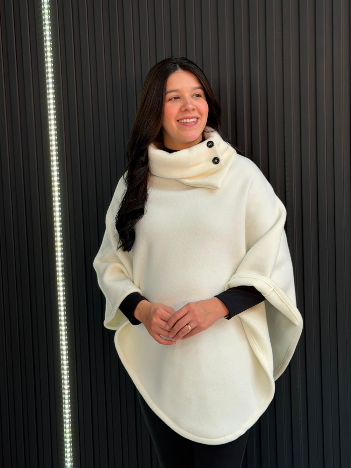 Poncho de Lã Batida